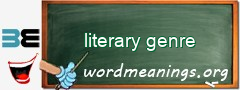 WordMeaning blackboard for literary genre